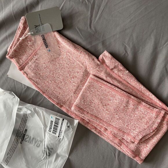 Gym shark Fleur Moroccan Brick Marl Training Pink Quick dry Leggings BNWT XS - Picture 1 of 4